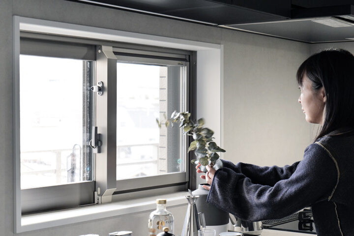 外の景色を眺めながら料理ができる